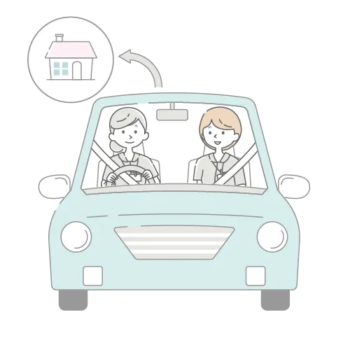 先輩看護師と一緒に訪問看護に行く
看護師